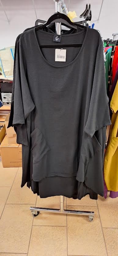 Long Black Tunic Nicotine  - G!OZE