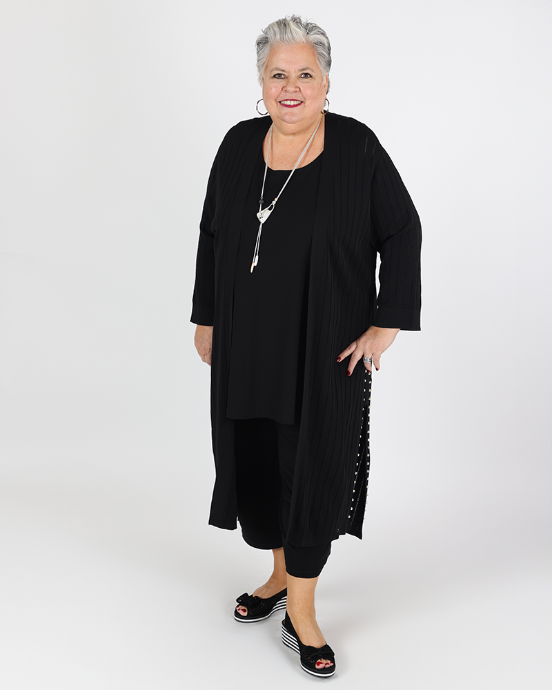 Light Viscose Nylon Cover-Up black - Joseph Ribkoff