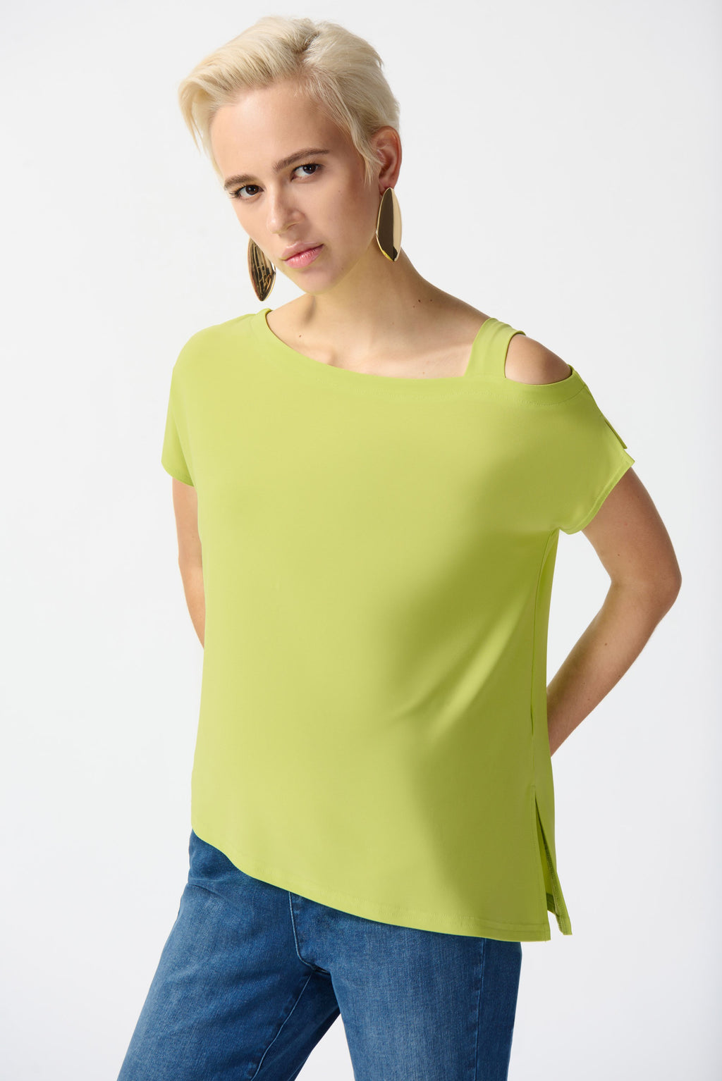 Top Asymétrique Vert Citron - Joseph Ribkoff
