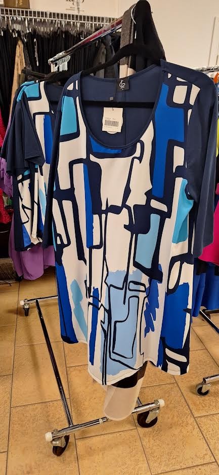 Graphic Bleu Dress Nacelle - G!Ozé