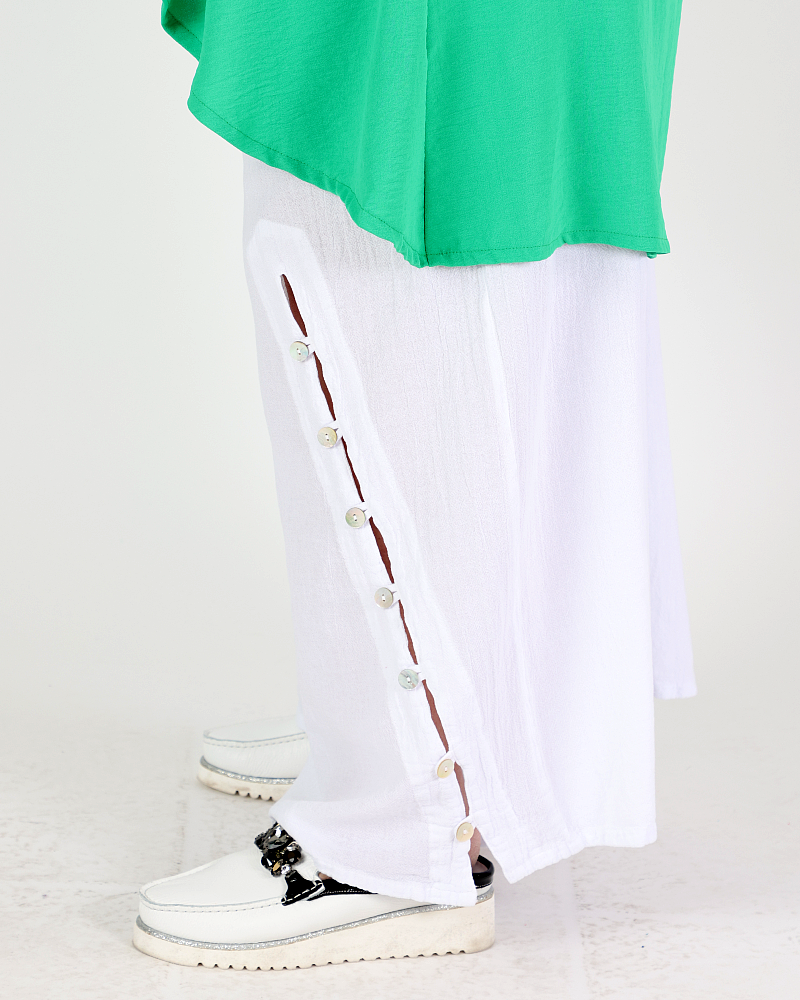 Pantalon Palazzo Dallas Blanc - Oh my Gauze!