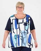 Graphic Blue Tunic Niagara - G!Ozé