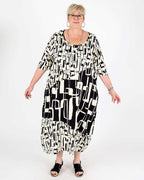 Black and White Dress Nectarine - G!Ozé