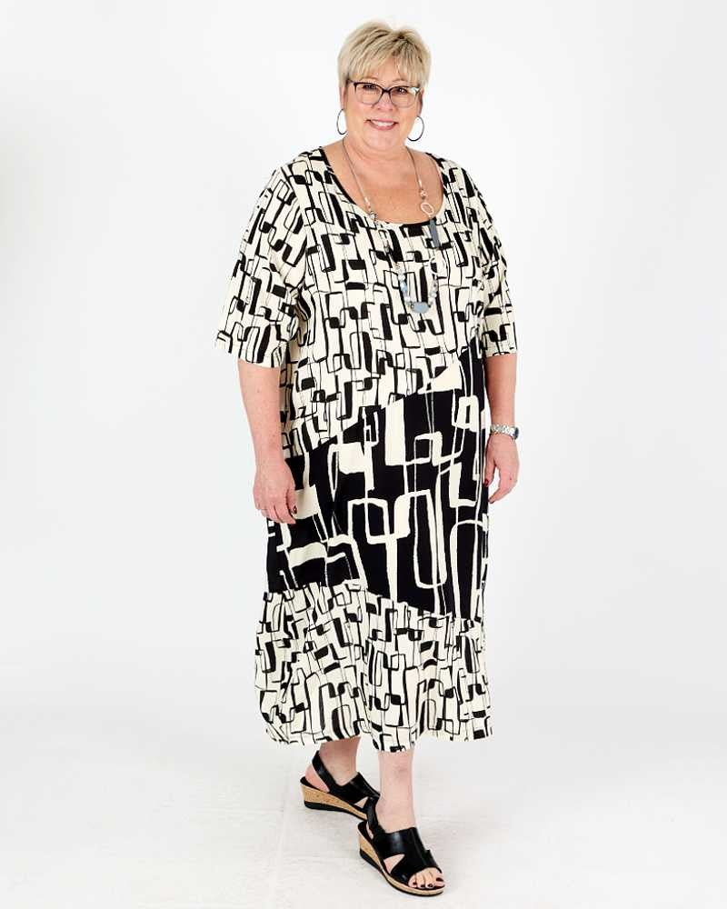 Black and White Dress Nectarine - G!Ozé