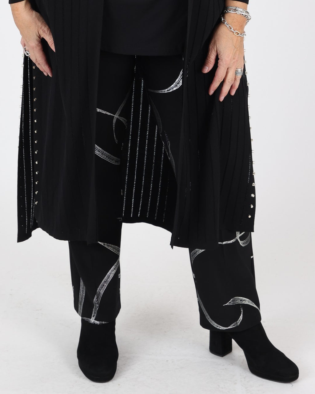 Silky Knit Abstract Print Pull-On Pants - Joseph Ribkoff