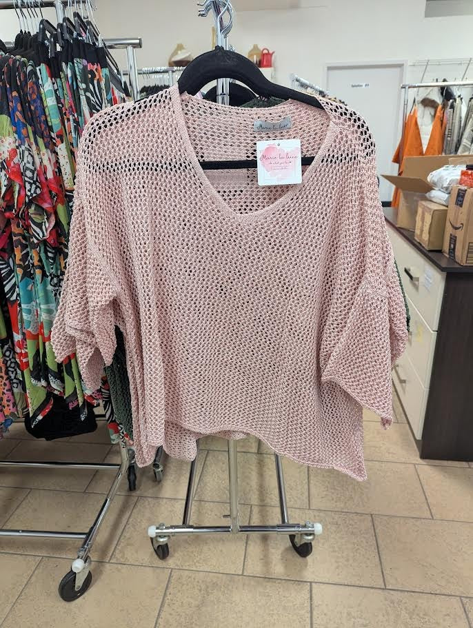 Powder pink kiwi sweater - Marie la Lune