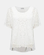 Embroidered Georgette Boxy Top - Joseph Ribkoff