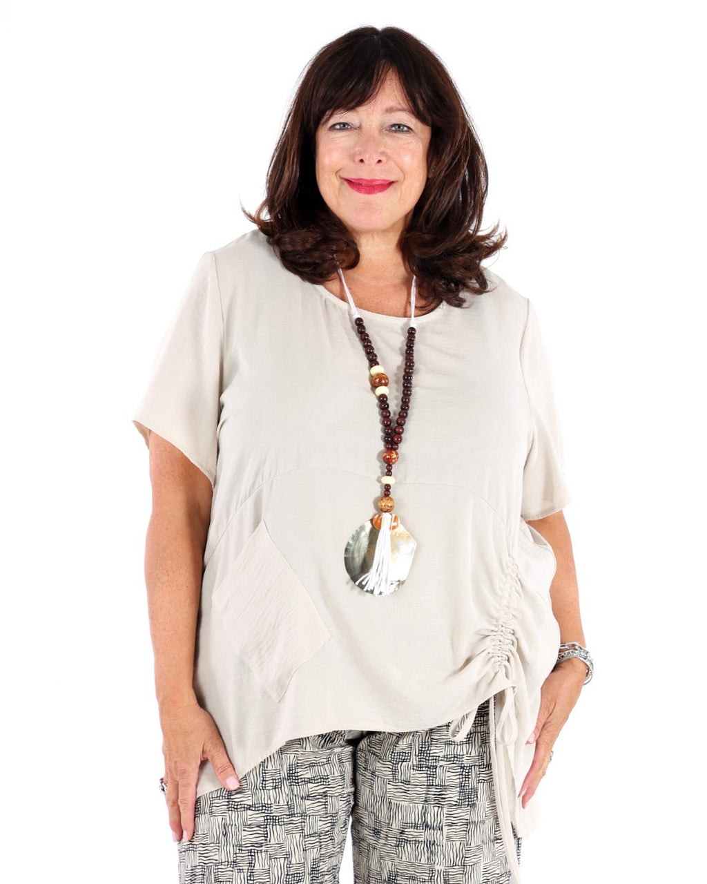 Gauze Asymmetrical Boxy Top - Joseph Ribkoff