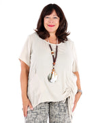 Gauze Asymmetrical Boxy Top - Joseph Ribkoff