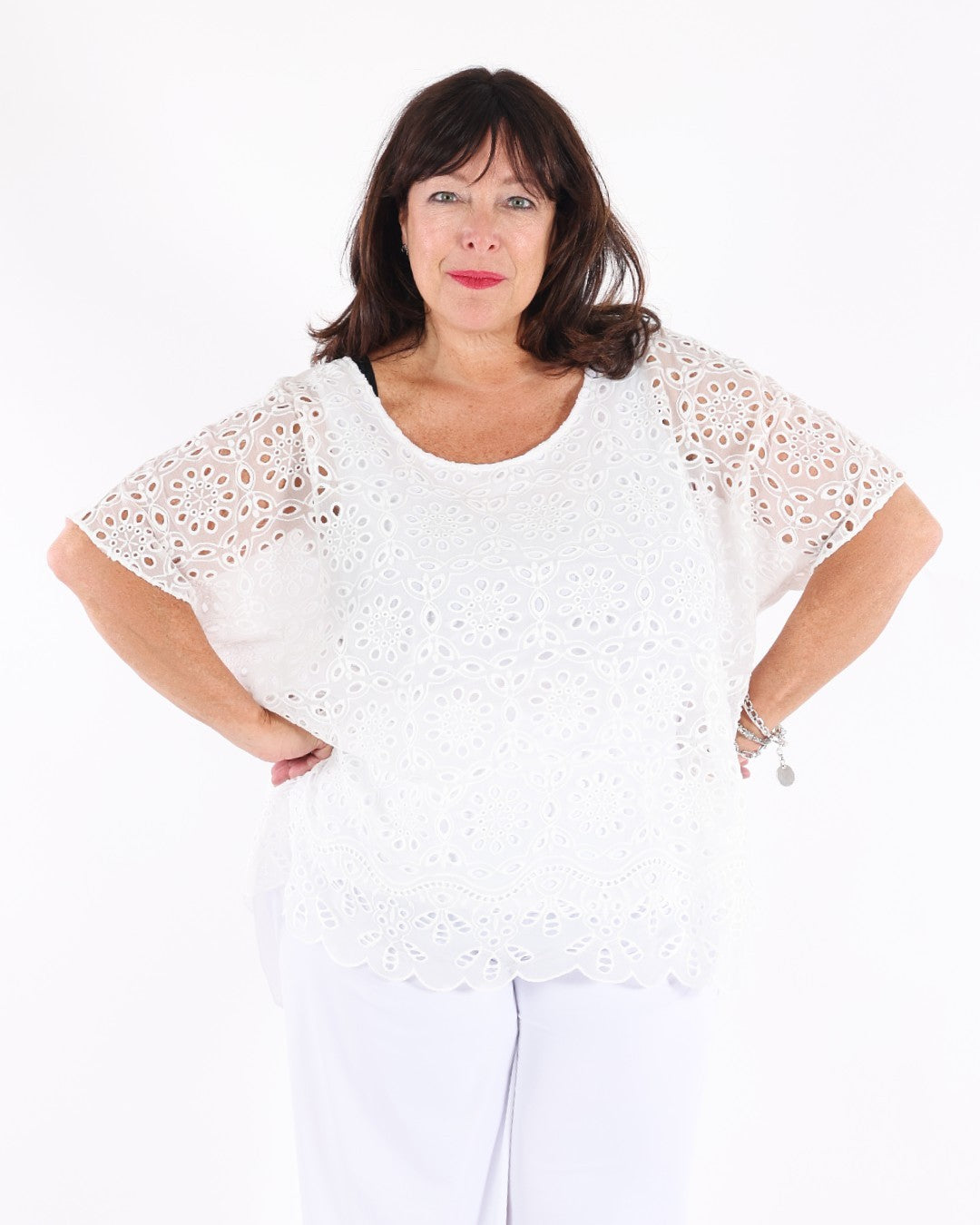 Embroidered Georgette Boxy Top - Joseph Ribkoff