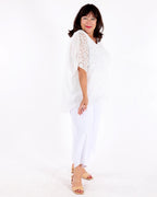 Embroidered Georgette Boxy Top - Joseph Ribkoff