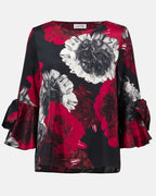 Recycled Satin Floral Print Straight Top - Joseph Ribkoff