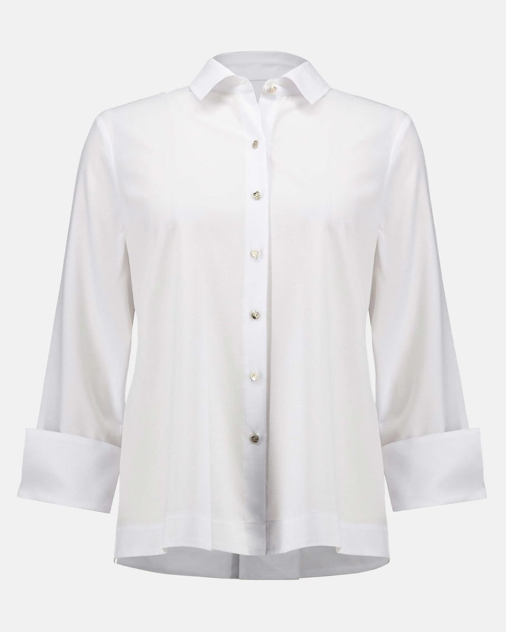 Stretch Poplin Button-Front Boxy Blouse - Joseph Ribkoff