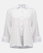 Stretch Poplin Button-Front Boxy Blouse - Joseph Ribkoff