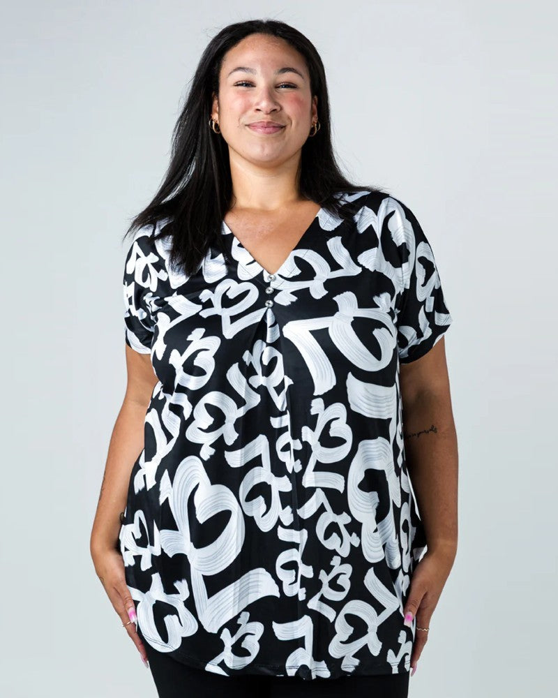 Draped Top- Black LABB