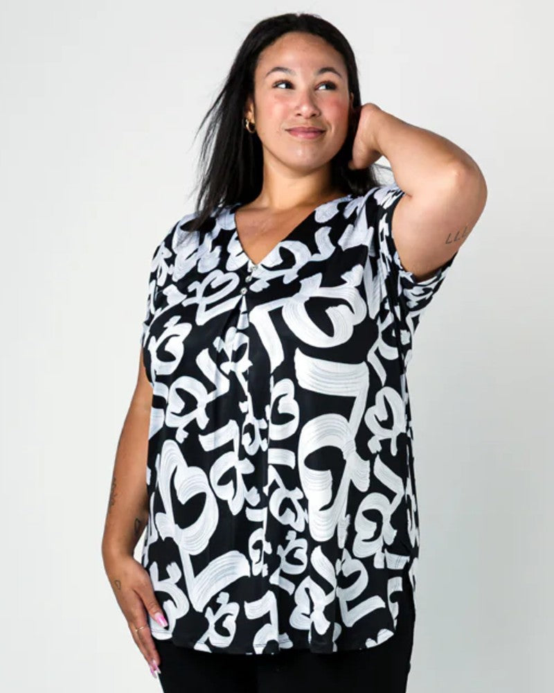 Draped Top- Black LABB
