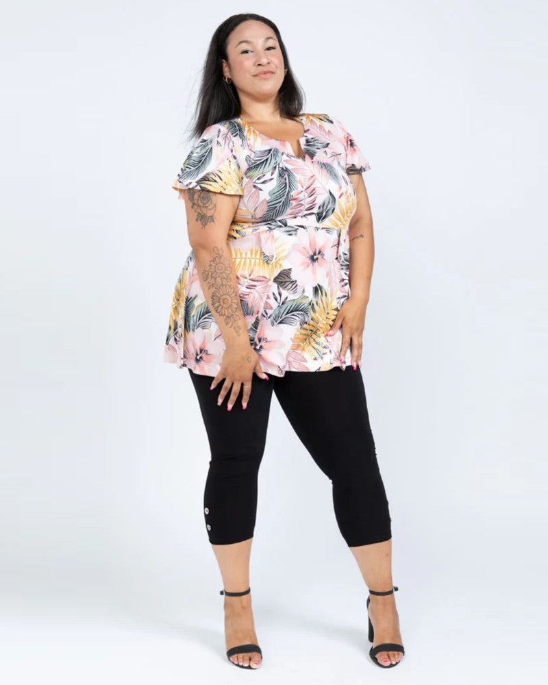 Legging Capri 2 Boutons - Black LABB
