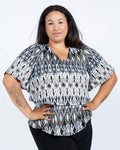 Aztec Lillie Short Sleeve Layered Top - Black LABB