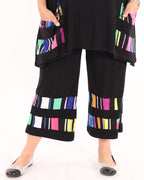 Silky Knit Stripe Print Culotte Pants - Joseph Ribkoff
