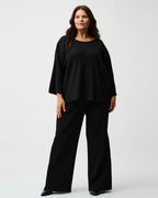 Pleated Scuba Crepe Wide-Leg Pants - Joseph Ribkoff
