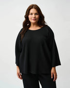 Pleated Scuba Crepe Boxy Top - Joseph Ribkoff