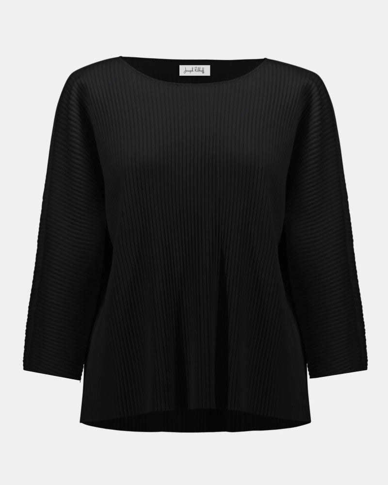 Pleated Scuba Crepe Boxy Top - Joseph Ribkoff