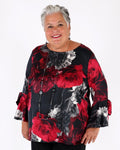 Recycled Satin Floral Print Straight Top - Joseph Ribkoff