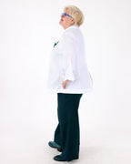 Stretch Poplin Button-Front Boxy Blouse - Joseph Ribkoff