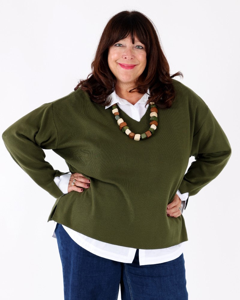 Khaki Cistus sweater - Dull