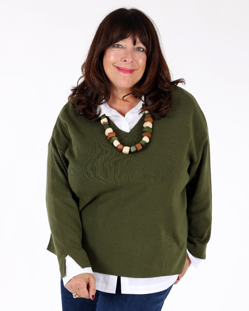 Khaki Cistus sweater - Mat