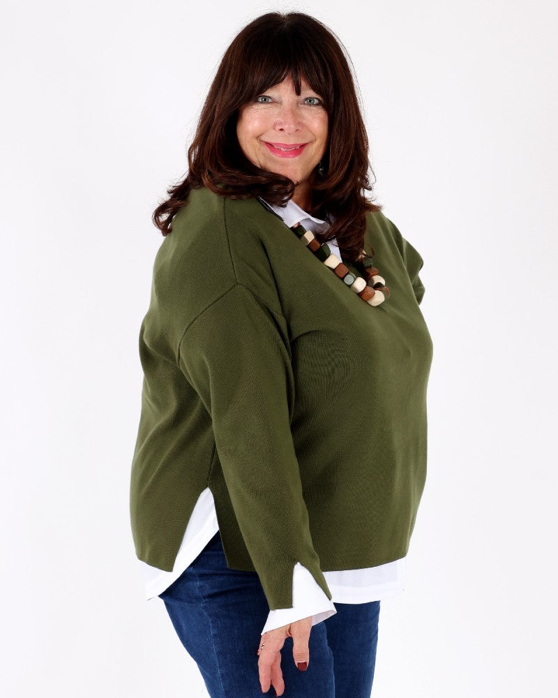 Khaki Cistus sweater - Mat