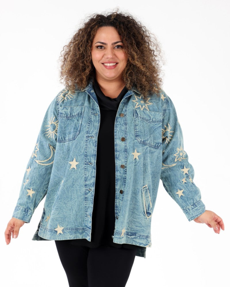 Irma Denim Emb Jacket - Parsley & Sage