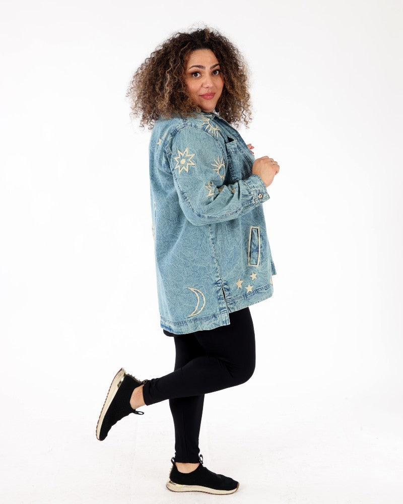Irma Denim Emb Jacket - Parsley & Sage