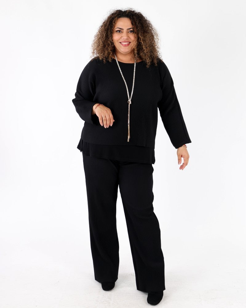 Pleated Scuba Crepe Boxy Top - Joseph Ribkoff