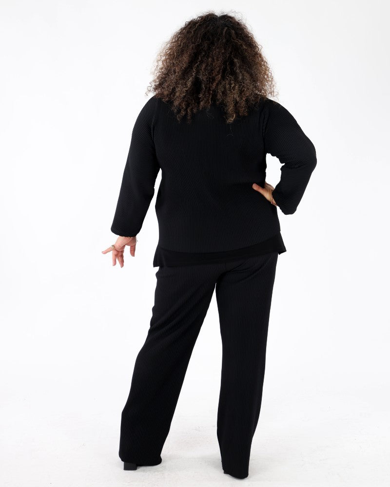 Pleated Scuba Crepe Boxy Top - Joseph Ribkoff