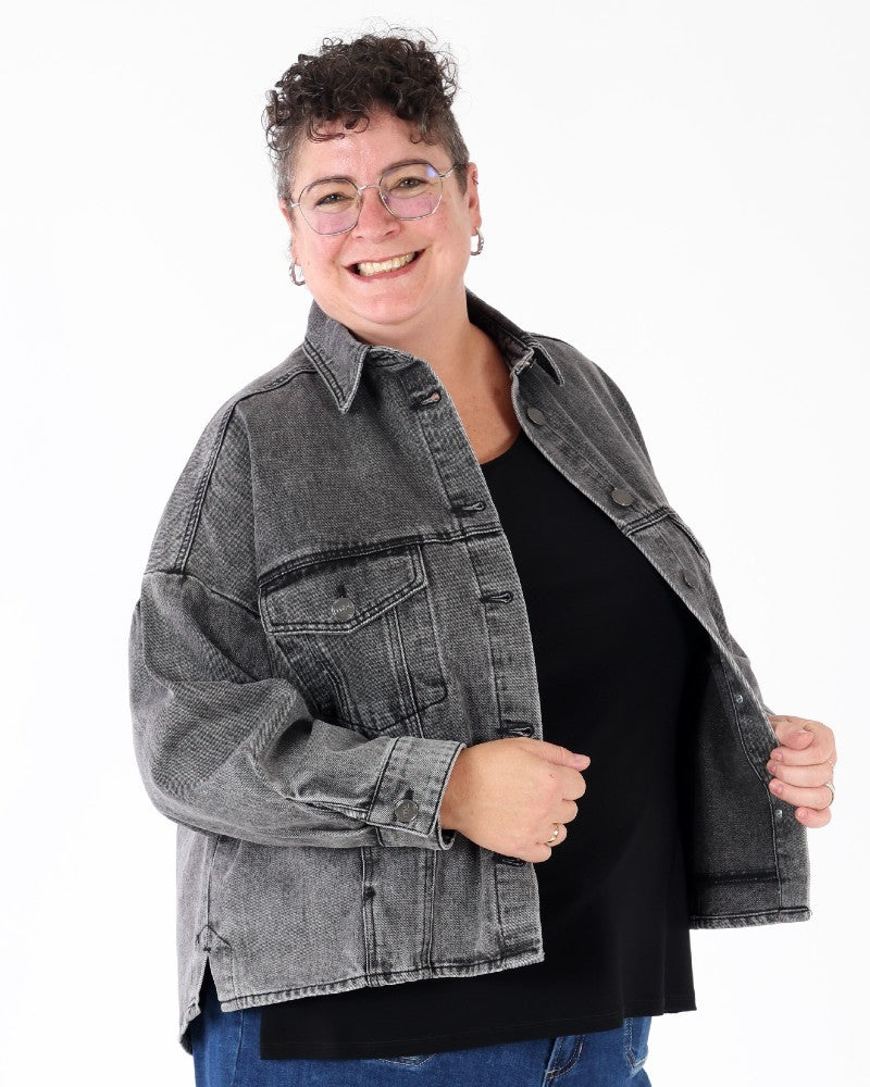 Grey denim jacket - Mat