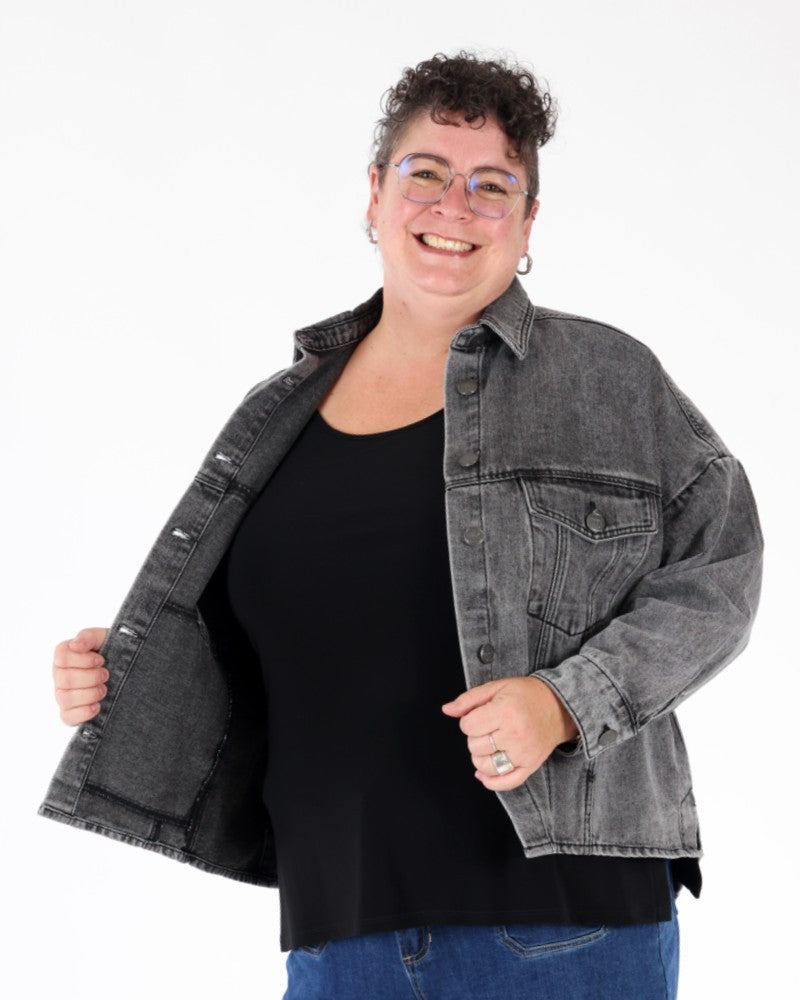 Grey denim jacket - Mat