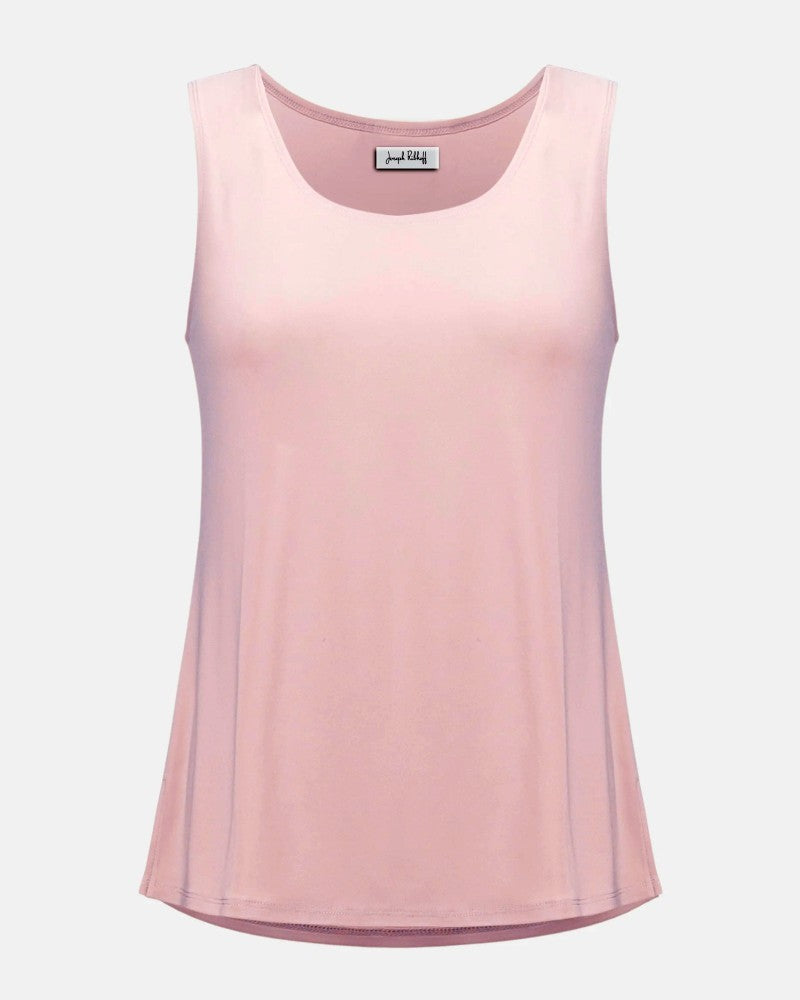 Camisole en maille soyeuse à encolure arrondie rose pétale - Joseph Ribkoff