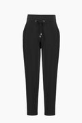 Pantalon jogger à enfiler en maille soyeuse avec cordon de serrage noir - Joseph Ribkoff
