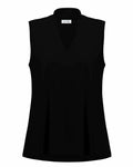 Black V-Neck Satin Mesh Sleeveless Trapeze Top – Joseph Ribkoff