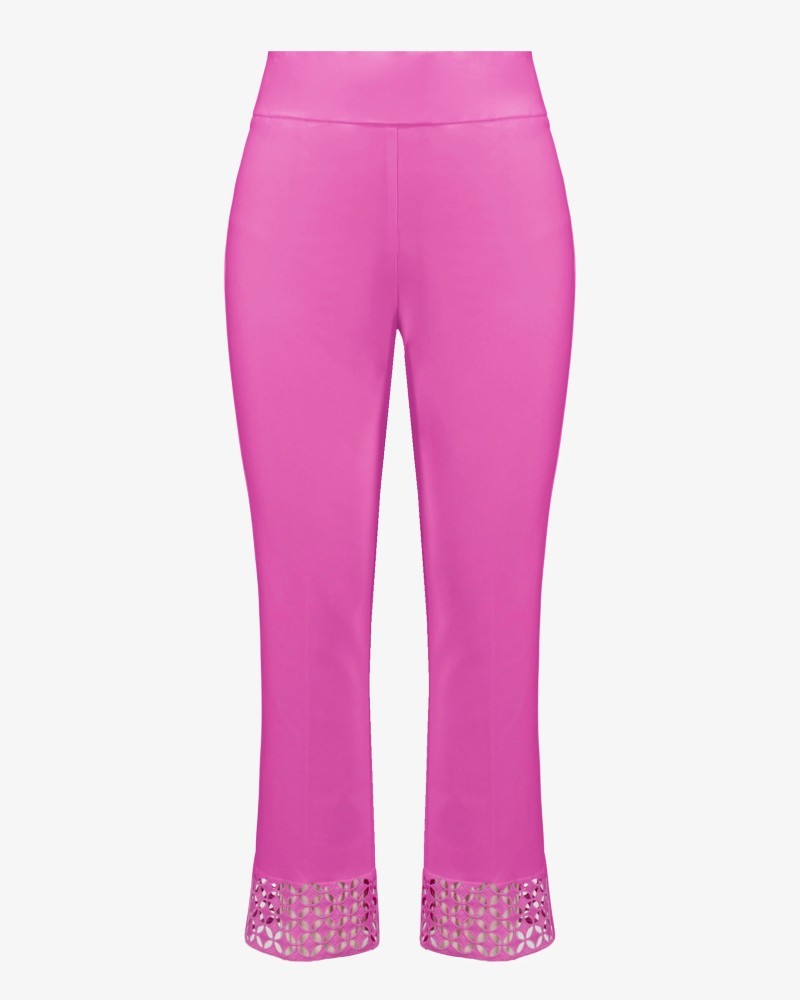 Pantalon court Millennium à enfiler avec détail en guipure rose sorbet – Joseph Ribkoff