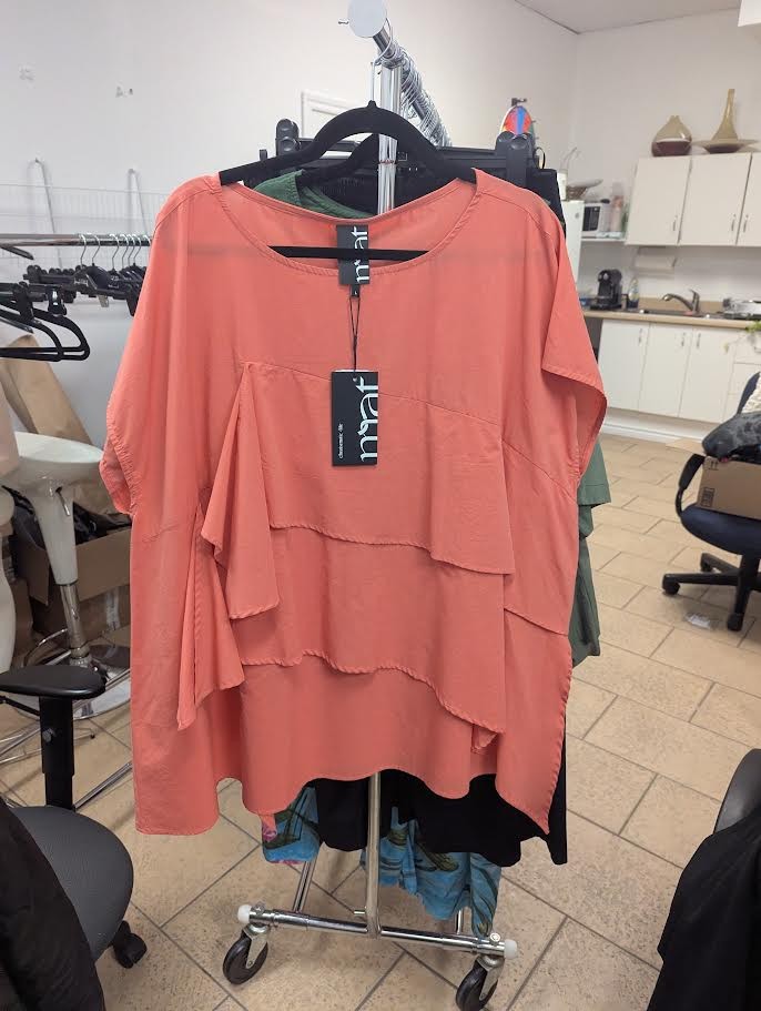 Athens Draped Peach Blouse - Mat