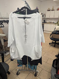 Amalfi Flowy White Blouse - Matte