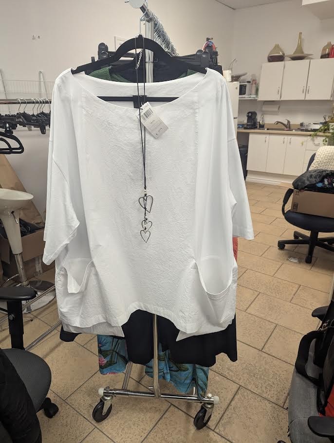 Amalfi Flowy White Blouse - Matte