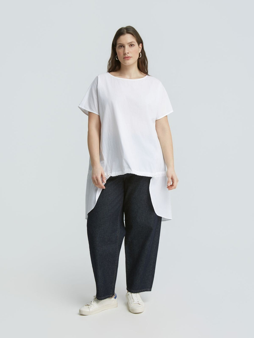 Short-sleeved cotton and poplin T-shirt – Mat