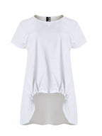 Short-sleeved cotton and poplin T-shirt – Mat