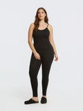 Black Basic viscose leggings -  Mat