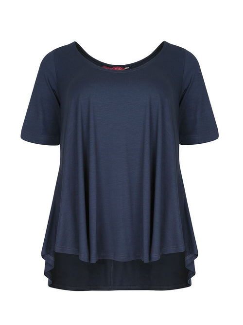 Basic curve hem navi top - Mat