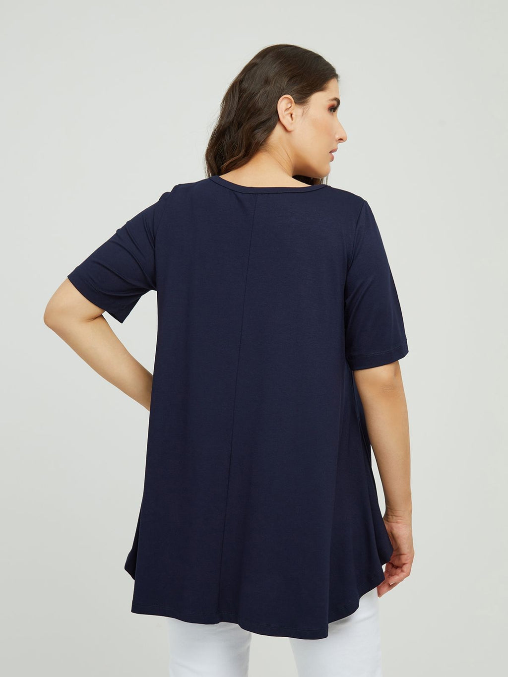 Basic curve hem navy top - Matt