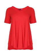Basic curve hem red top - Mat